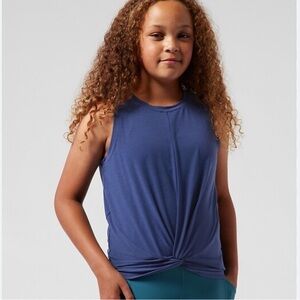 ATHLETA GIRL TWIST AROUND TANK Top Damask Blue